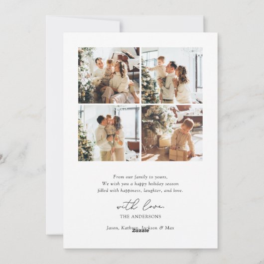 Mooie en heldere moderne minimalistische foto feestdagenkaart (Achterkant)