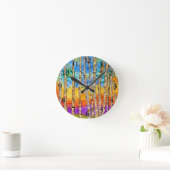Mooie en kleurrijke Aspen Tree Clock Ronde Klok (Huis)