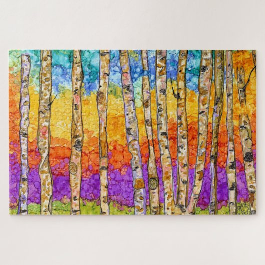 Mooie en kleurrijke Aspen Tree Puzzle Legpuzzel (Horizontaal)