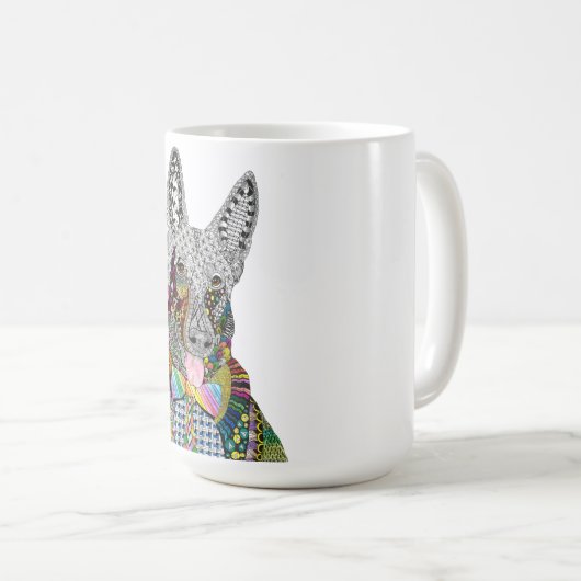 Mooie en kleurrijke Duitse Herder Mok (Voorkant rechts)