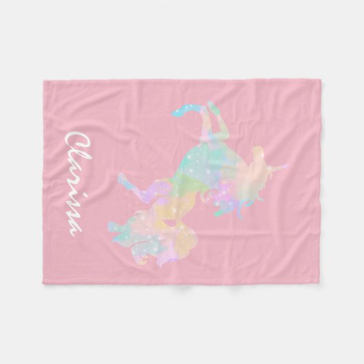 Mooie en kleurrijke eenhoorn fleece deken (Voorkant (Horizontaal))