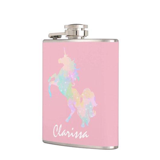 Mooie en kleurrijke eenhoorn heupfles (Links)