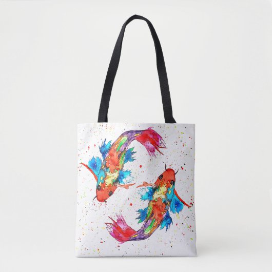 Mooie en kleurrijke Koi Fish Canvas tas (Voorkant)