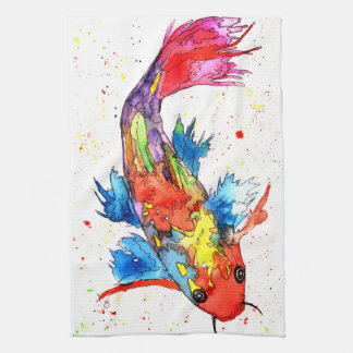 Mooie en kleurrijke Koi Fish Kitchen Towel Theedoek