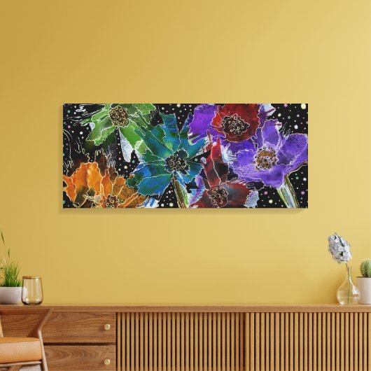 Mooie en kleurrijke Poppies Canvas (Insitu (Woonkamer))