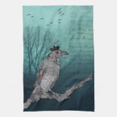 Mooie en kleurrijke Raven Crow Kitchen Towel Theedoek (Verticaal)