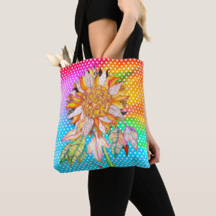 Mooie en kleurrijke zonnebloem Canvas tas