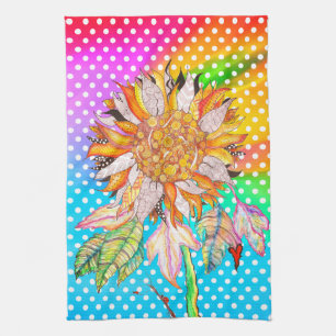 Mooie en kleurrijke Zonnebloem Keuken Handdoek