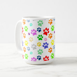 Mooie en leuke kleurrijke huisdierpotenpatroon koffiemok