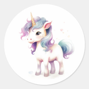 Mooie en majestueuze eenhoorn ronde sticker