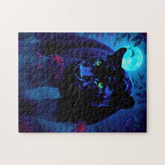 Mooie en majestueuze panter in Midnight Garden Legpuzzel (Horizontaal)