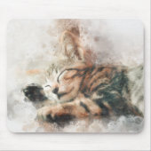 Mooie en schattige kitten slapen waterverf muismat (Voorkant)