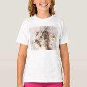 Mooie en schattige speelse kitten waterverf t-shirt (Voorkant)