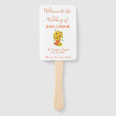 Mooie en Shabby Chic Zonnebloem Bruiloft Handwaaier (Voorkant)