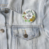 Mooie en sterke positieve bloemen ronde button 5,7 cm (In situ)