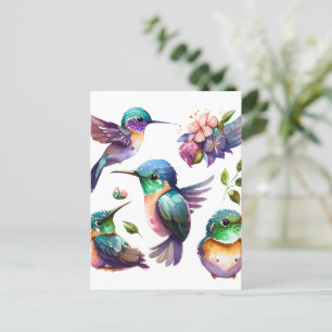 Mooie en stutvogels voor vogelovervallen op briefkaart