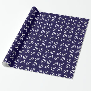 Mooie en unieke nautische thema ankerpatroon cadeaupapier