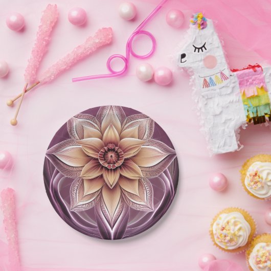 Mooie en verbluffende moderne Fantasy Lotus Flower Papieren Bordje (Feest)