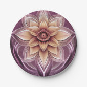 Mooie en verbluffende moderne Fantasy Lotus Flower Papieren Bordje (Voorkant)