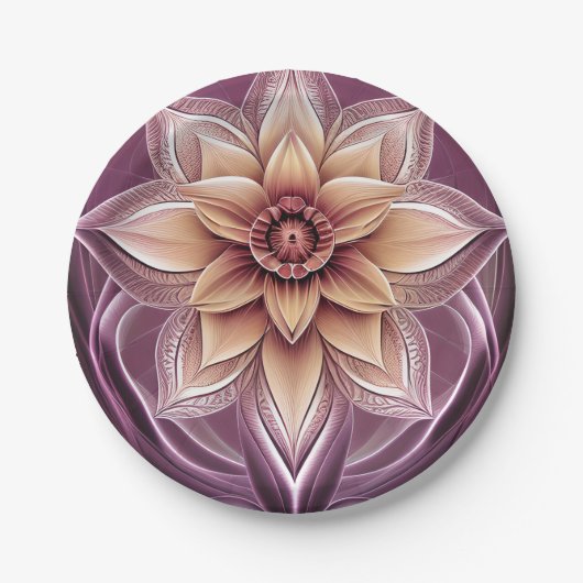 Mooie en verbluffende moderne Fantasy Lotus Flower Papieren Bordje (Voorkant)
