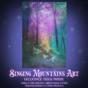 Mooie Enchanted Forest Butterflies Decoupage Tissuepapier