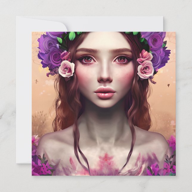 Mooie Enchantress Fantasy AI Art (Voorkant)