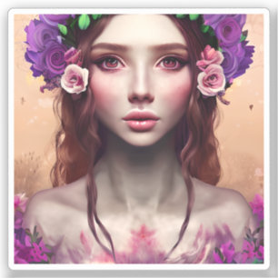 Mooie Enchantress Fantasy AI Art Sticker