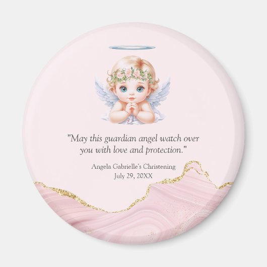 Mooie Engel Doop Favor Koelkast Magneet (Voorkant)