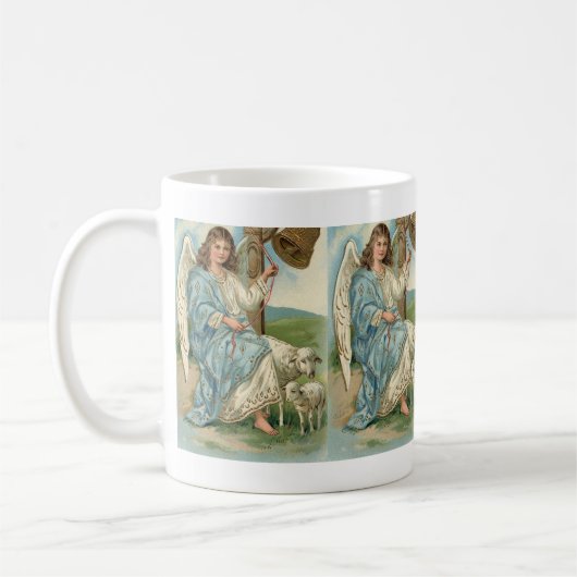 Mooie engel en gouden bel koffiemok (Links)