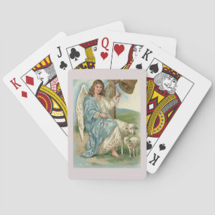 Mooie engel en gouden bel pokerkaarten