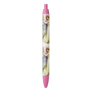 Mooie engel en kruis zwarte inkt pen