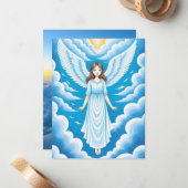 Mooie Engel Meisje Notitiekaartje (Voorkant / Achterkant in situ)