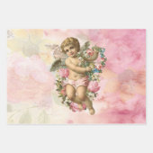 Mooie  engel met bloemen inpakpapier vel (Voorkant 2)