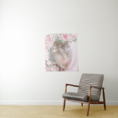 Mooie engel met doven en roze rozen wandkleed (In situ)