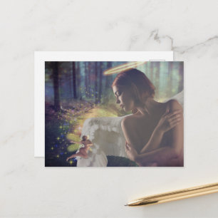 Mooie engel met Fairy Fantasy Art Briefkaart