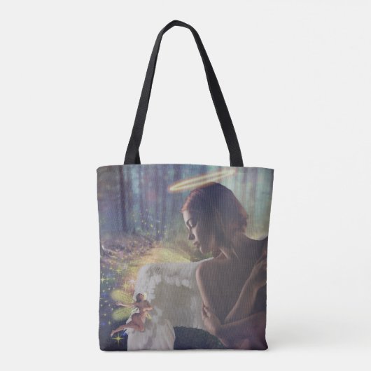 Mooie engel met Fairy Fantasy Art Draagtas (Achterkant)