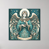 Mooie Engel Onder de sterren Canvas Afdruk (Voorkant)