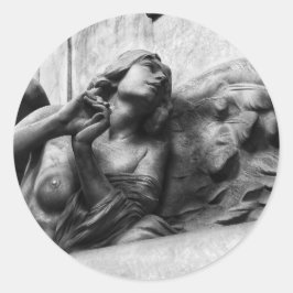 Mooie engel op zoek naar de hemel ronde sticker