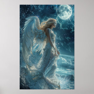 Mooie engel spreidt haar vleugels Poster