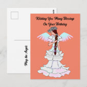 Mooie engel verjaardagsansichtkaart briefkaart (Voorkant / Achterkant)