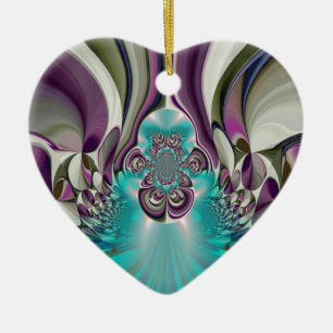 Mooie engelachtige Paarse en cyaan Abstracte print Keramisch Ornament