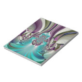 Mooie engelachtige Paarse en cyaan Abstracte print Notitieblok (Gedraaid)