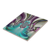 Mooie engelachtige Paarse en cyaan Abstracte print Tegeltje (Zijkant)