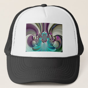 Mooie engelachtige Paarse en cyaan Abstracte print Trucker Pet