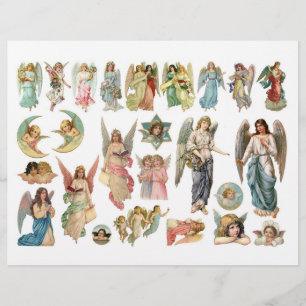 Mooie engelenillustraties uit Victoriaans schroot