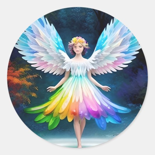 Mooie engelenvleugels Art-35444 Ronde Sticker (Voorkant)