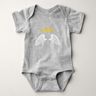Mooie engelenvleugels en halo babybody romper