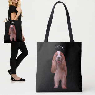 Mooie Engelse Cocker Spaniel hond op zwart Draagtas
