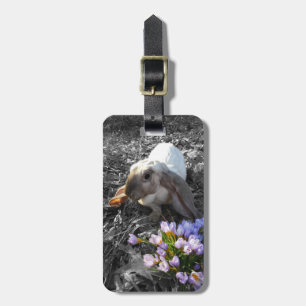 Mooie Engelse Lop met Bloemen Bagagelabel