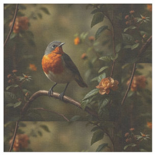 Mooie Engelse Robin in een tuin Stof